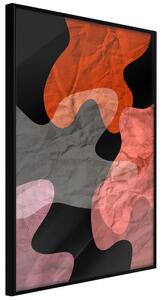 Artgeist Colourful Camouflage (Orange) Velikosti (šířkaxvýška): 20x30, Finální vzhled: Černý rám s paspartou