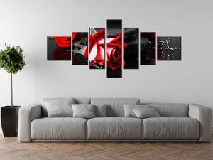 Obraz s hodinami Roses and spa - 7 dílný Rozměry: 210 x 100 cm