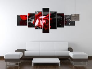 Obraz s hodinami Roses and spa - 7 dílný Rozměry: 160 x 70 cm