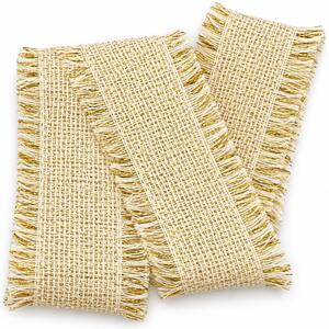 Rustic Glow Cream – krémová bavlněná stuha se zlatým lurexem 50mm x 2m