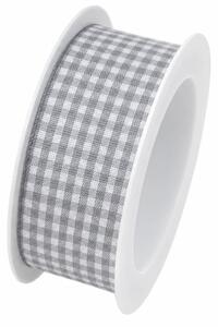 Stuha taftová VICHY KARO GREY šedá 25mm x 2m (12,-Kč/m)