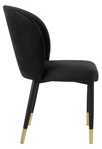 Čalouněná jídelní židle MOREEN - černá / zlatá