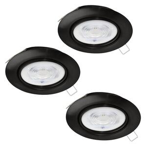 Eglo 901758 - SADA 3xLED Koupelnové svítidlo FAVAZZINA 1xGU10/4W/230V IP44 černá