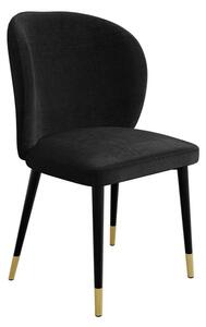Čalouněná jídelní židle MOREEN - černá / zlatá
