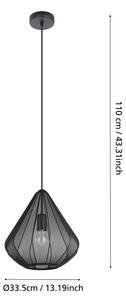 Eglo 43994 - Lustr na lanku 1xE27/40W/230V pr. 33,5 cm černá