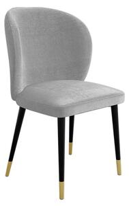 Čalouněná jídelní židle MOREEN - černá / zlatá / světlá šedá