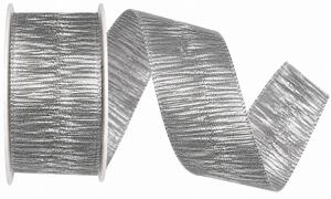 Stuha stříbrná LIVERPOOL SILVER stříbrná lesklá 40mm x 2m (14,-Kč/m)