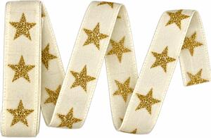 Vánoční stuha GOLD STAR krémová 25mm x 2m (9,-Kč/m)