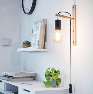 Eglo 44013 - Nástěnné svítidlo POCKLEY 1xE27/10W/230V hnědá/černá
