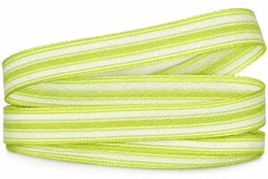 Stuha pruhovaná Color Stripes LIMONE zelená 15mm x 2m (5,- Kč/m)