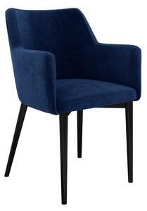 Čalouněná jídelní židle HAUMON - černá / modrá