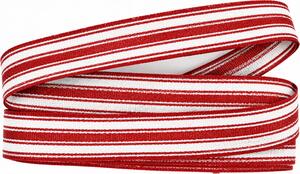 Stuha pruhovaná Color Stripes RED červená 15mm x 2m (5,- Kč/m)