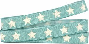 Vánoční stuha WHITE STAR LIGHT BLUE pastelově modrá 15mm x 2m ( 2,50 Kč/m)