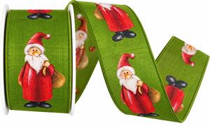 Stuha vánoční SANTA PARADE zelená 25mm x 2m (8,-Kč/m)