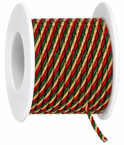 Festive Twist Trio 3 mm – Kroucený tříbarevný provázek 3mm x 5m (5,- Kč/m)