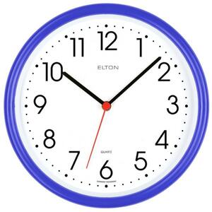 ELTON Kulaté plastové nástěnné hodiny české výroby Elton Minor – modré E21.4758.30.002756