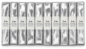 Sada 10ks Stuha lurexová CELEBRATION SILVER stříbrná 15mm x 2m (8,-Kč/ks)(4,-Kč/m)