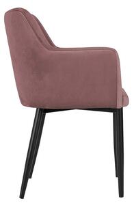 Čalouněná jídelní židle HAUMON - černá / růžová