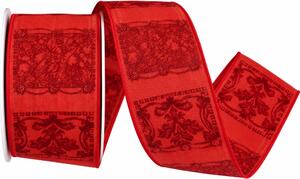 Stuha vánoční RED HARMONY červená 40mm x 2m (12,-Kč/m)