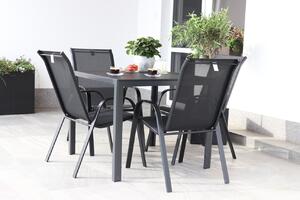 Zahradní jídelní set Viking M + 4x kovová židle Ramada