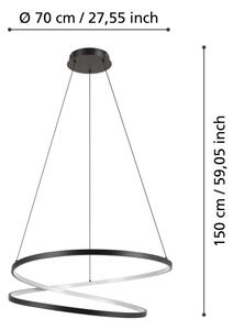 Eglo 901138 - LED Lustr na lanku RUOTALE LED/42W/230V 3000K černá