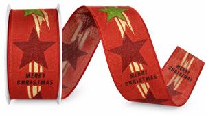 Stuha vánoční SHOOTING STAR RIBBON RED červená 40mm x 2m (13,-Kč/m)