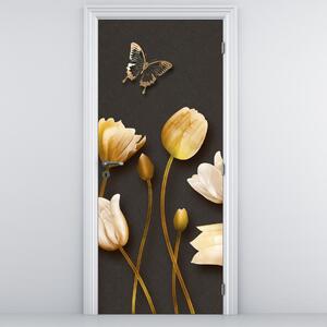 Fototapeta na dveře - Tulipány, abstraktní (95x205cm)