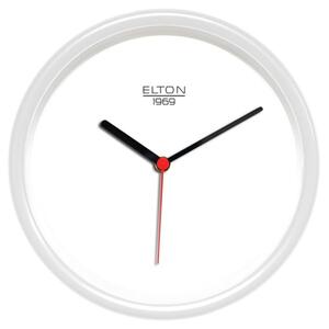 ELTON Kulaté plastové nástěnné hodiny české výroby Elton Pure – bílé E21.4769.00.163377
