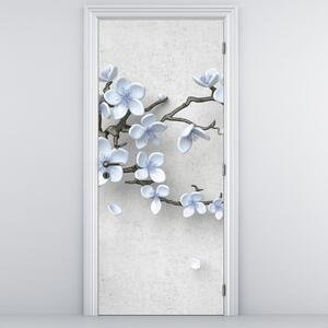 Fototapeta na dveře - Modré květy (95x205cm)