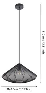 Eglo 43995 - Lustr na lanku DOLWEN 1xE27/40W/230V pr. 42,5 cm černá