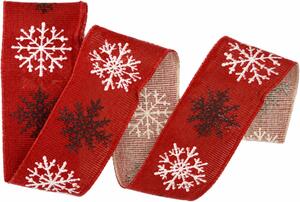 Stuha vánoční SNOW ELEGANCE RED červená 40mm x 2m (10,-Kč/m)