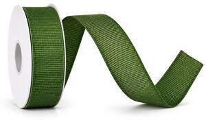 Stuha látková Nature Taft – Forest Green tmavě zelená 25mm x 2m (8,-Kč/m)