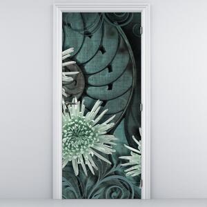 Fototapeta na dveře - Zelené květy (95x205cm)