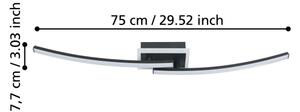 Eglo 901217 - LED Stropní svítidlo LUNGOLAGO LED/12W/230V 4000K černá