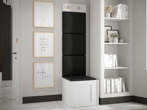 Předsíňová sestava Terospito XXII, Barva: bílá, Barva látek:: ekokůže Soft 011 (černá) 5903211219931