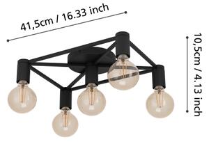 Eglo 43721 - Stropní svítidlo SPEKE 5xE27/40W/230V černá