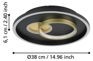 Eglo 901244 - LED Stropní svítidlo TIRIOLO LED/14W/230V+LED/8,5W černá/zlatá