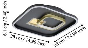 Eglo 901245 - LED Stropní svítidlo TIRIOLO LED/16,2W/230V+LED/9,2W černá/zlatá