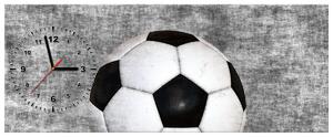 Obraz s hodinami Fotbalový míč Rozměry: 100 x 40 cm