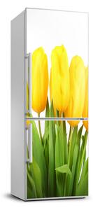 Nálepka fototapeta Žluté tulipány FridgeStick-70x190-f-50296445