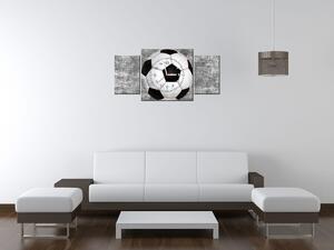 Obraz s hodinami Fotbalový míč - 3 dílný Rozměry: 90 x 70 cm