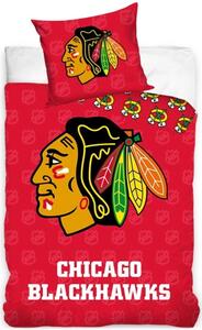 Hokejové ložní povlečení NHL Chicago Blackhawks - motiv Shields - 100% bavlna renforcé - 70 x 90 cm + 140 x 200 cm