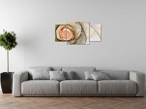 Obraz s hodinami Nádherná růže fraktál - 3 dílný Rozměry: 90 x 30 cm