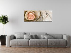 Obraz s hodinami Nádherná růže fraktál Rozměry: 100 x 40 cm