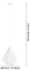 Eglo 43996 - Lustr na lanku DOLWEN 1xE27/40W/230V pr. 33,5 cm bílá