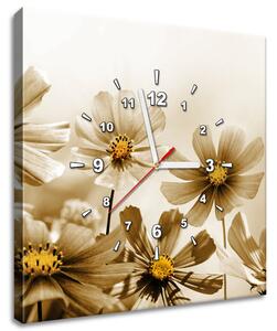 Obraz s hodinami Květnatá krása Rozměry: 30 x 30 cm