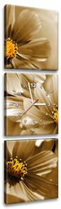 Obraz s hodinami Květnatá krása - 3 dílný Rozměry: 90 x 70 cm