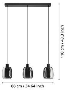 Eglo 901121-LED RGBW Stmívatelný lustr na lanku MOLOCHIO-Z 3xLED/3,7W/230V šedá