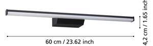 Eglo 901287 - LED RGBW Stm. koupelnové osvětlení REGELLO-Z 12W/230V IP44 černá