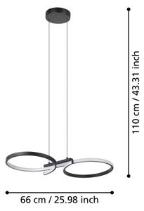Eglo 901267 - LED Lustr na lanku SERPINS LED/21W/230V 3000K černá